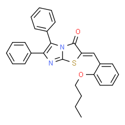 ChemSpider 2D Image | (2Z)-2-(2-Butoxybenzylidene)-5,6-diphenylimidazo[2,1-b][1,3]thiazol-3(2H)-one | C28H24N2O2S