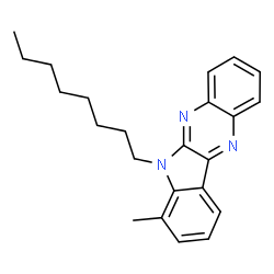 ChemSpider 2D Image | 7-Methyl-6-octyl-6H-indolo[2,3-b]quinoxaline | C23H27N3