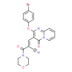 ChemSpider 2D Image | (2E)-3-[2-(4-Bromophenoxy)-4-oxo-4H-pyrido[1,2-a]pyrimidin-3-yl]-2-(4-morpholinylcarbonyl)acrylonitrile | C22H17BrN4O4