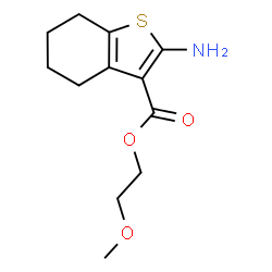 ChemSpider 2D Image | 2-Methoxyethyl 2-amino-4,5,6,7-tetrahydro-1-benzothiophene-3-carboxylate | C12H17NO3S