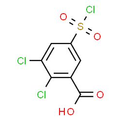 ChemSpider 2D Image | 2,3-Dichloro-5-(chlorosulfonyl)benzoic acid | C7H3Cl3O4S