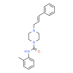 ChemSpider 2D Image | N-(2-Methylphenyl)-4-[(2E)-3-phenyl-2-propen-1-yl]-1-piperazinecarboxamide | C21H25N3O