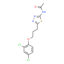 ChemSpider 2D Image | N-{5-[3-(2,4-Dichlorophenoxy)propyl]-1,3,4-thiadiazol-2-yl}acetamide | C13H13Cl2N3O2S