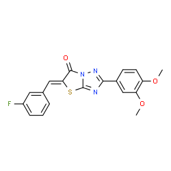 ChemSpider 2D Image | (5Z)-2-(3,4-Dimethoxyphenyl)-5-(3-fluorobenzylidene)[1,3]thiazolo[3,2-b][1,2,4]triazol-6(5H)-one | C19H14FN3O3S