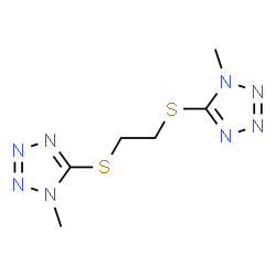 ChemSpider 2D Image | 5,5'-(1,2-Ethanediyldisulfanediyl)bis(1-methyl-1H-tetrazole) | C6H10N8S2