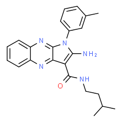ChemSpider 2D Image | 2-Amino-N-(3-methylbutyl)-1-(3-methylphenyl)-1H-pyrrolo[2,3-b]quinoxaline-3-carboxamide | C23H25N5O