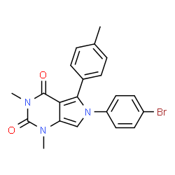 ChemSpider 2D Image | 6-(4-Bromophenyl)-1,3-dimethyl-5-(4-methylphenyl)-1H-pyrrolo[3,4-d]pyrimidine-2,4(3H,6H)-dione | C21H18BrN3O2