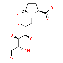 ChemSpider 2D Image | (2S)-5-Oxo-1-[(2R,3R,4R,5R)-2,3,4,5,6-pentahydroxyhexyl]-2-pyrrolidinecarboxylic acid | C11H19NO8
