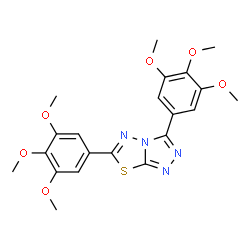 ChemSpider 2D Image | 3,6-Bis(3,4,5-trimethoxyphenyl)[1,2,4]triazolo[3,4-b][1,3,4]thiadiazole | C21H22N4O6S