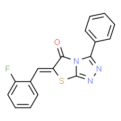 ChemSpider 2D Image | (6Z)-6-(2-Fluorobenzylidene)-3-phenyl[1,3]thiazolo[2,3-c][1,2,4]triazol-5(6H)-one | C17H10FN3OS