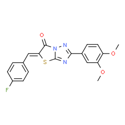 ChemSpider 2D Image | (5Z)-2-(3,4-Dimethoxyphenyl)-5-(4-fluorobenzylidene)[1,3]thiazolo[3,2-b][1,2,4]triazol-6(5H)-one | C19H14FN3O3S