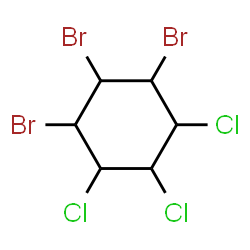 ChemSpider 2D Image | 1,2,3-Tribromo-4,5,6-trichlorocyclohexane | C6H6Br3Cl3