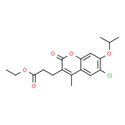 ChemSpider 2D Image | Ethyl 3-(6-chloro-7-isopropoxy-4-methyl-2-oxo-2H-chromen-3-yl)propanoate | C18H21ClO5