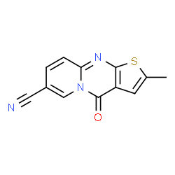 ChemSpider 2D Image | 2-Methyl-4-oxo-4H-pyrido[1,2-a]thieno[2,3-d]pyrimidine-7-carbonitrile | C12H7N3OS