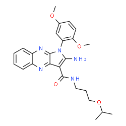 ChemSpider 2D Image | 2-Amino-1-(2,5-dimethoxyphenyl)-N-(3-isopropoxypropyl)-1H-pyrrolo[2,3-b]quinoxaline-3-carboxamide | C25H29N5O4