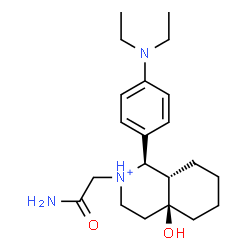 ChemSpider 2D Image | (1R,4aS,8aS)-2-(2-Amino-2-oxoethyl)-1-[4-(diethylamino)phenyl]-4a-hydroxydecahydroisoquinolinium | C21H34N3O2