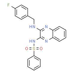 ChemSpider 2D Image | N-{3-[(4-Fluorobenzyl)amino]-2-quinoxalinyl}benzenesulfonamide | C21H17FN4O2S