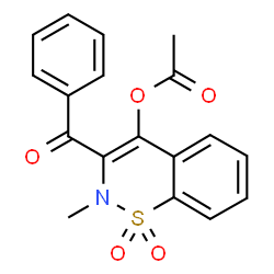 ChemSpider 2D Image | 3-Benzoyl-2-methyl-1,1-dioxido-2H-1,2-benzothiazin-4-yl acetate | C18H15NO5S