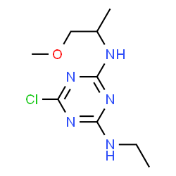 ChemSpider 2D Image | 6-Chloro-N-ethyl-N'-(1-methoxy-2-propanyl)-1,3,5-triazine-2,4-diamine | C9H16ClN5O