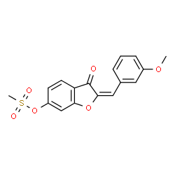 ChemSpider 2D Image | (2E)-2-(3-Methoxybenzylidene)-3-oxo-2,3-dihydro-1-benzofuran-6-yl methanesulfonate | C17H14O6S