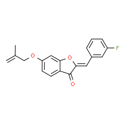 ChemSpider 2D Image | (2Z)-2-(3-Fluorobenzylidene)-6-[(2-methyl-2-propen-1-yl)oxy]-1-benzofuran-3(2H)-one | C19H15FO3