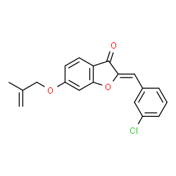 ChemSpider 2D Image | (2Z)-2-(3-Chlorobenzylidene)-6-[(2-methyl-2-propen-1-yl)oxy]-1-benzofuran-3(2H)-one | C19H15ClO3