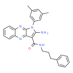 ChemSpider 2D Image | 2-Amino-1-(3,5-dimethylphenyl)-N-(3-phenylpropyl)-1H-pyrrolo[2,3-b]quinoxaline-3-carboxamide | C28H27N5O