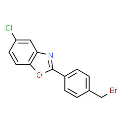ChemSpider 2D Image | 2-[4-(Bromomethyl)phenyl]-5-chloro-1,3-benzoxazole | C14H9BrClNO