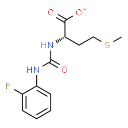 ChemSpider 2D Image | (2S)-2-{[(2-Fluorophenyl)carbamoyl]amino}-4-(methylsulfanyl)butanoate | C12H14FN2O3S