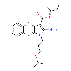 ChemSpider 2D Image | (2R)-2-Butanyl 2-amino-1-(3-isopropoxypropyl)-1H-pyrrolo[2,3-b]quinoxaline-3-carboxylate | C21H28N4O3