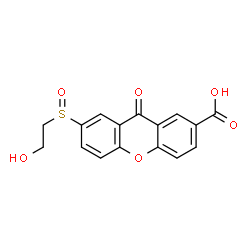ChemSpider 2D Image | 7-[(2-Hydroxyethyl)sulfinyl]-9-oxo-9H-xanthene-2-carboxylic acid | C16H12O6S