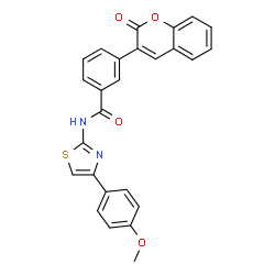 ChemSpider 2D Image | N-[4-(4-Methoxyphenyl)-1,3-thiazol-2-yl]-3-(2-oxo-2H-chromen-3-yl)benzamide | C26H18N2O4S