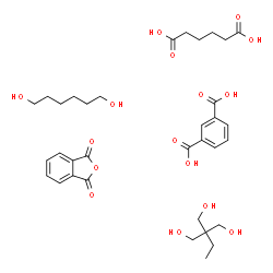 ChemSpider 2D Image | adipic acid; 2-ethyl-2-(hydroxymethyl)propane-1,3-diol; hexane-1,6-diol; isobenzofuran-1,3-dione; isophthalic acid | C34H48O16