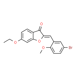 ChemSpider 2D Image | (2Z)-2-(5-Bromo-2-methoxybenzylidene)-6-ethoxy-1-benzofuran-3(2H)-one | C18H15BrO4