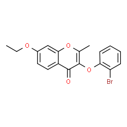 ChemSpider 2D Image | 3-(2-Bromophenoxy)-7-ethoxy-2-methyl-4H-chromen-4-one | C18H15BrO4
