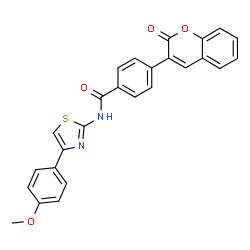 ChemSpider 2D Image | N-[4-(4-Methoxyphenyl)-1,3-thiazol-2-yl]-4-(2-oxo-2H-chromen-3-yl)benzamide | C26H18N2O4S