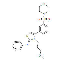 ChemSpider 2D Image | (2Z)-3-(3-Methoxypropyl)-4-[3-(4-morpholinylsulfonyl)phenyl]-N-phenyl-1,3-thiazol-2(3H)-imine | C23H27N3O4S2