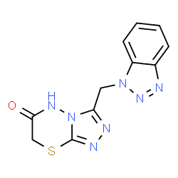 ChemSpider 2D Image | 3-(1H-Benzotriazol-1-ylmethyl)-5H-[1,2,4]triazolo[3,4-b][1,3,4]thiadiazin-6(7H)-one | C11H9N7OS