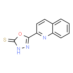 ChemSpider 2D Image | 5-(2-Quinolinyl)-1,3,4-oxadiazole-2(3H)-thione | C11H7N3OS