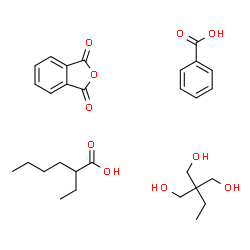ChemSpider 2D Image | benzoic acid; 2-ethylhexanoic acid; 2-ethyl-2-(hydroxymethyl)propane-1,3-diol; isobenzofuran-1,3-dione | C29H40O10