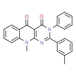 ChemSpider 2D Image | 10-Methyl-2-(3-methylphenyl)-3-phenylpyrimido[4,5-b]quinoline-4,5(3H,10H)-dione | C25H19N3O2
