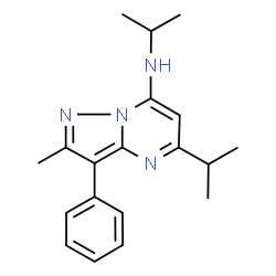 ChemSpider 2D Image | N,5-Diisopropyl-2-methyl-3-phenylpyrazolo[1,5-a]pyrimidin-7-amine | C19H24N4