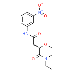 ChemSpider 2D Image | 2-[(2S)-4-Ethyl-3-oxo-2-morpholinyl]-N-(3-nitrophenyl)acetamide | C14H17N3O5