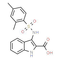 ChemSpider 2D Image | 3-{[(2,4-Dimethylphenyl)sulfonyl]amino}-1H-indole-2-carboxylic acid | C17H16N2O4S