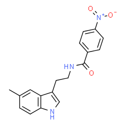 ChemSpider 2D Image | N-[2-(5-Methyl-1H-indol-3-yl)ethyl]-4-nitrobenzamide | C18H17N3O3