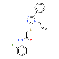 ChemSpider 2D Image | 2-[(4-Allyl-5-phenyl-4H-1,2,4-triazol-3-yl)sulfanyl]-N-(2-fluorophenyl)acetamide | C19H17FN4OS