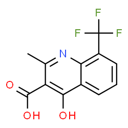 ChemSpider 2D Image | 4-Hydroxy-2-methyl-8-(trifluoromethyl)-3-quinolinecarboxylic acid | C12H8F3NO3