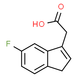 ChemSpider 2D Image | (5-Fluoro-1H-inden-3-yl)acetic acid | C11H9FO2