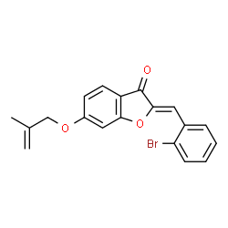 ChemSpider 2D Image | (2Z)-2-(2-Bromobenzylidene)-6-[(2-methyl-2-propen-1-yl)oxy]-1-benzofuran-3(2H)-one | C19H15BrO3