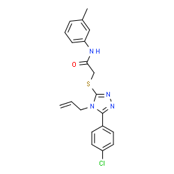 ChemSpider 2D Image | 2-{[4-Allyl-5-(4-chlorophenyl)-4H-1,2,4-triazol-3-yl]sulfanyl}-N-(3-methylphenyl)acetamide | C20H19ClN4OS
